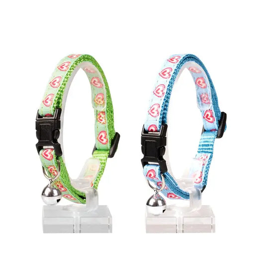 Duvo+ Cat Collar – Hearts Pattern – Nylon – Mixed Colors – 20–30 cm x 10 mm