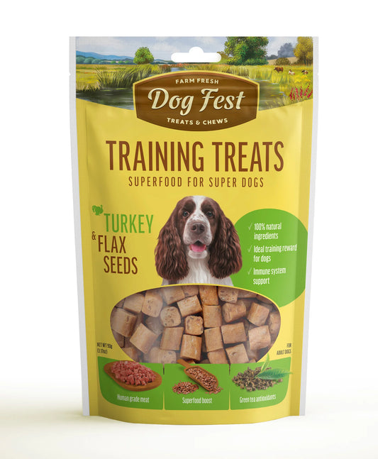Dog Fest Training Treats Turkey & Flax Seeds – 90g