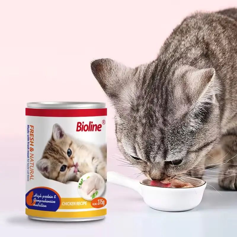 Bioline Canned Cat Food Chicken Flavor 375g