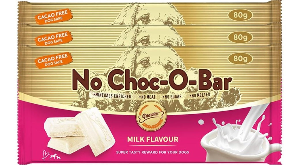 Gnawlers No Choc-O-Bar – Milk Flavor Dog Treat 80g (Cacao-Free)