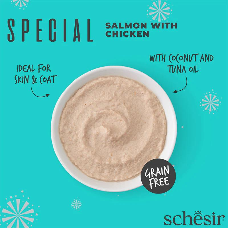 Schesir Cat Mousse Skin & Coat Salmon & Chicken 70G