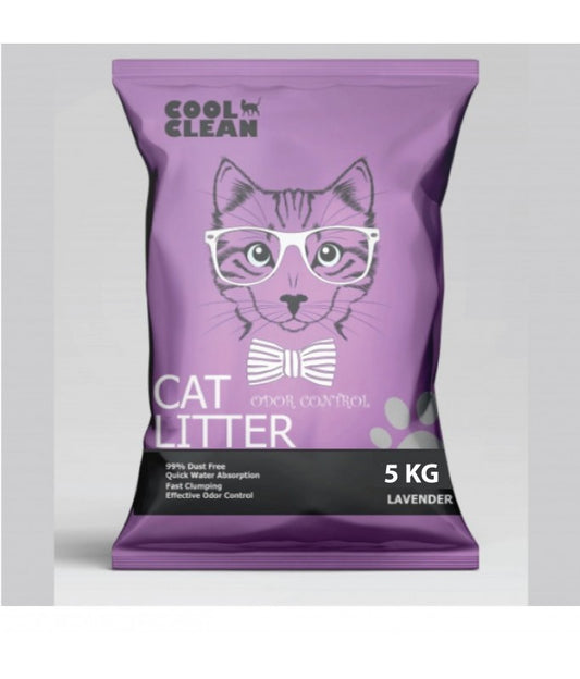 Cool Clean Clumping Cat Litter – Lavender Scent 5kg Fresh Clean