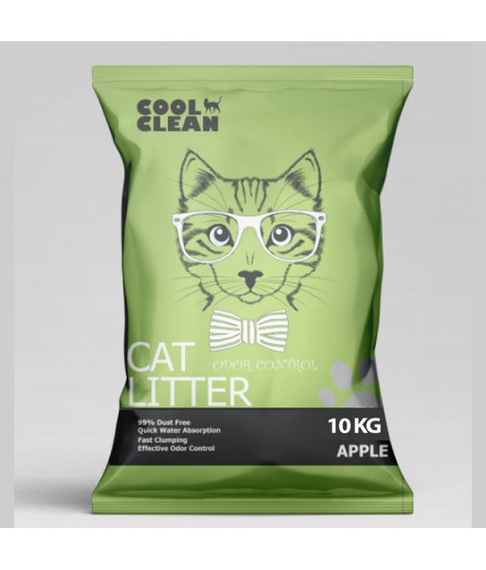 Cool Clean Clumping Cat Litter – Apple Scent 10kg Low Dust