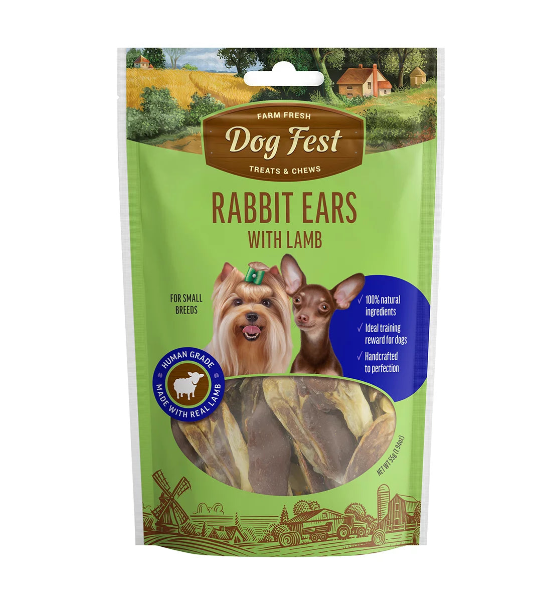 Dog Fest Rabbit Ears with Lamb for Mini-Dogs – 55g (1.94oz)