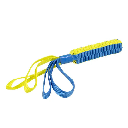 Duvo+ Supa Nylon Tug Stick S – Dog Toy, Blue/Yellow, 50x30cm