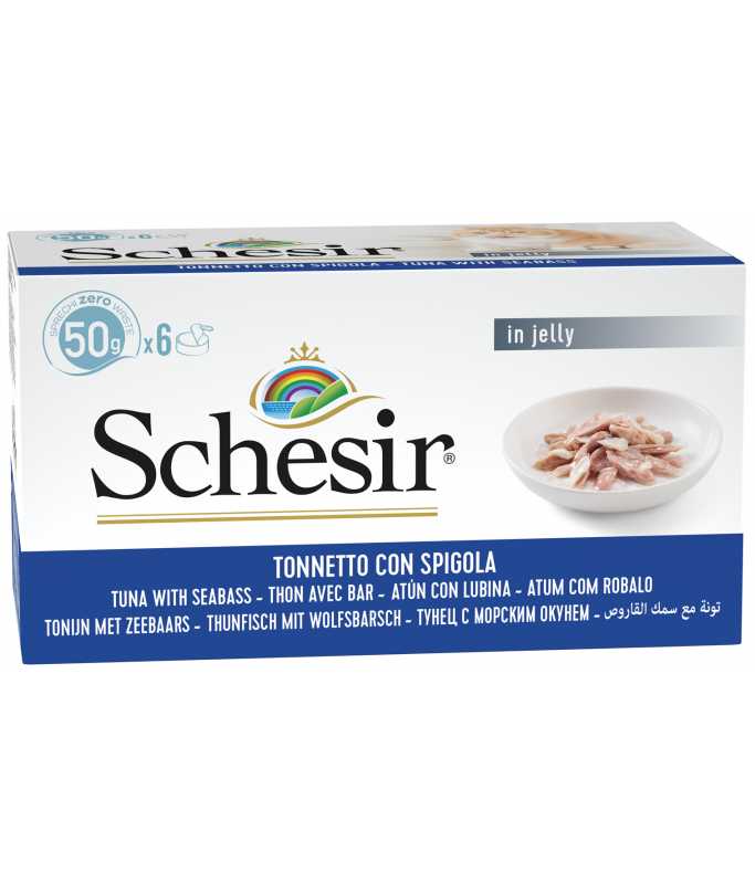 Schesir Cat Can Multipack Tuna with Seabass 6X50G