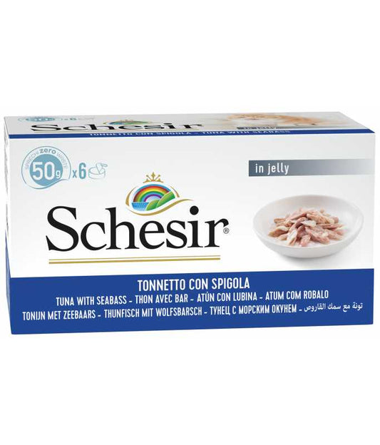 Schesir Cat Can Multipack Tuna with Seabass 6X50G
