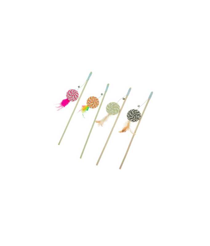Imac Cat Toy Cane with Sisal Sweet & Feathers – 40cm