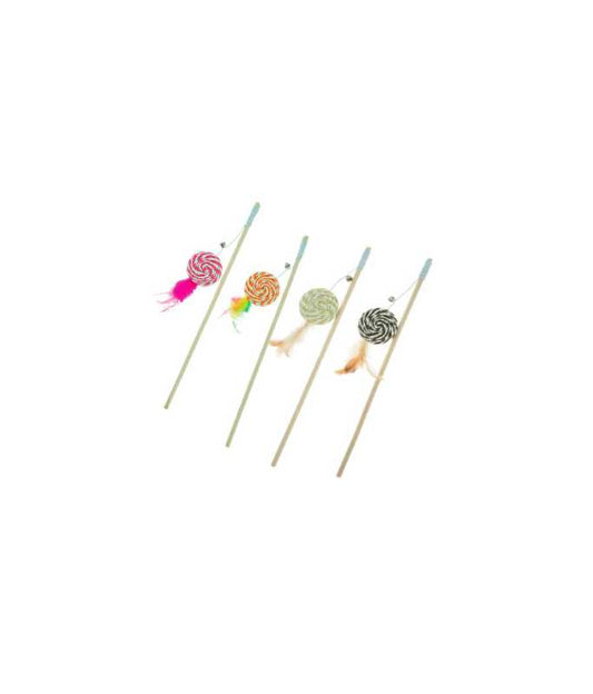 Imac Cat Toy Cane with Sisal Sweet & Feathers – 40cm