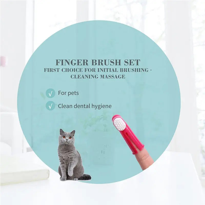 Bioline Finger Toothbrush Set Pet Oral Care Finger Brush Kit