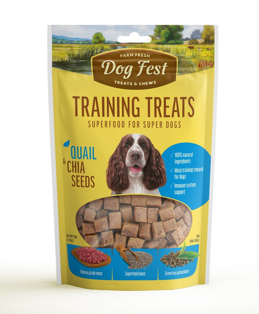 Dog Fest Training Treats Quail & Chia Seeds – 90g
