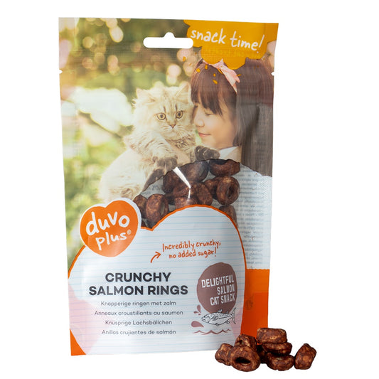 Duvo+ Crunchy Salmon Rings for Cats – 50g Protein Snacks