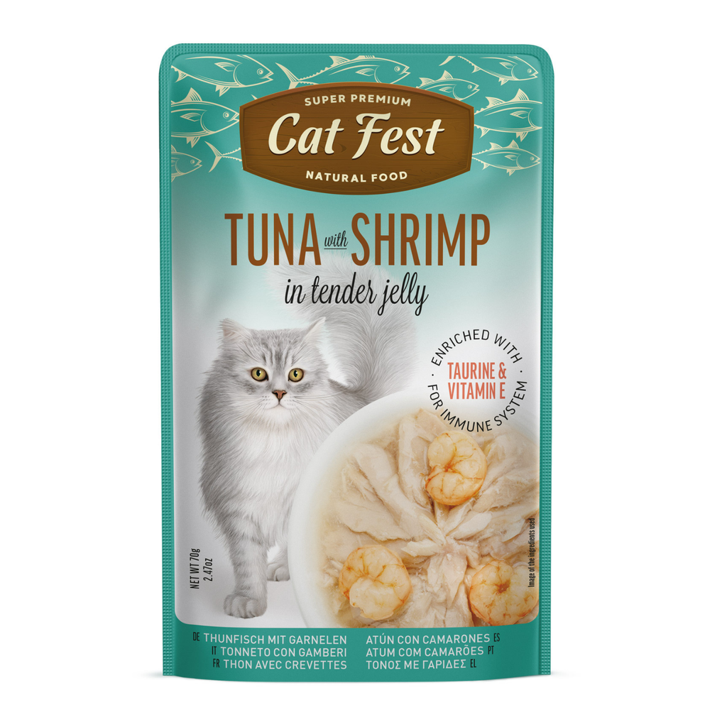 Cat Fest Tuna & Shrimp in Jelly – 70g Gourmet Seafood Cat Meal