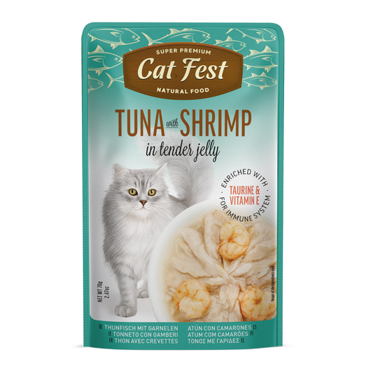 Cat Fest Tuna & Shrimp in Jelly – 70g Gourmet Seafood Cat Meal