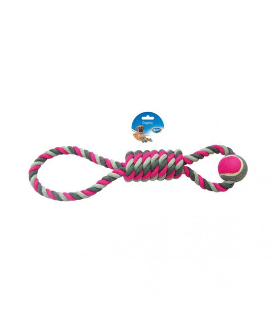 Duvo+ Tug Toy Pendulum & Tennis Ball – 53cm Grey/Pink