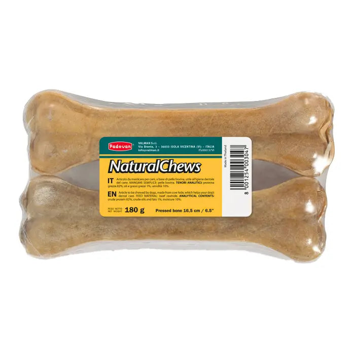 Padovan Natural Chews Bone – 16.5cm, 180g, 2-Pack