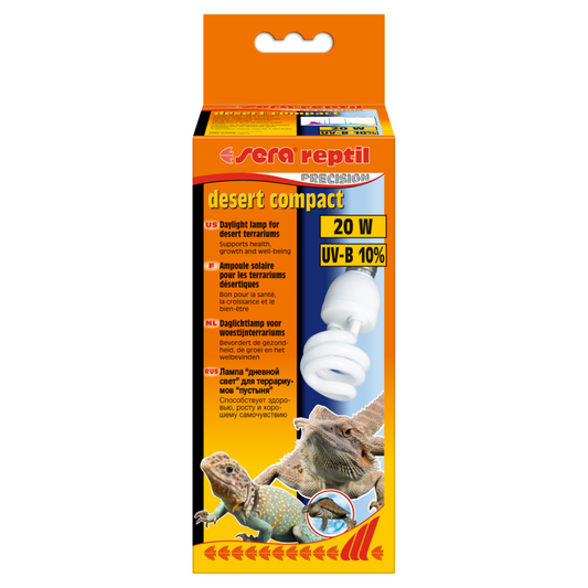 Sera Reptile Desert Compact UV Lamp – 20W Daylight Heat Bulb
