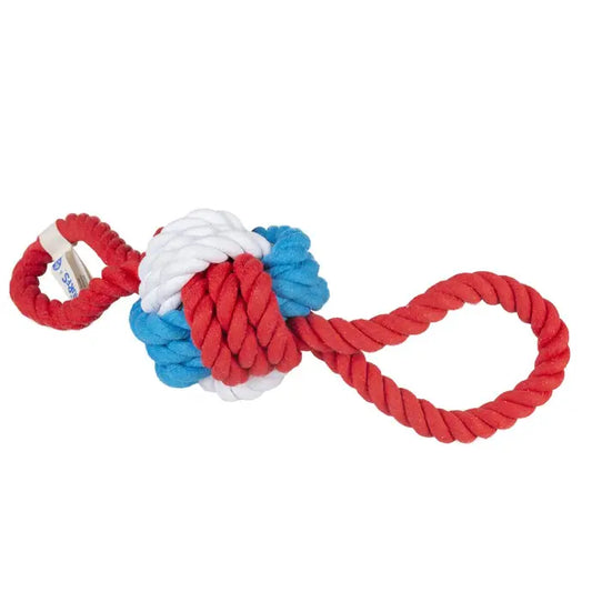 Duvo+ Papa Smurf Rope Ball Dog Toy – 42cm with 2 Loops