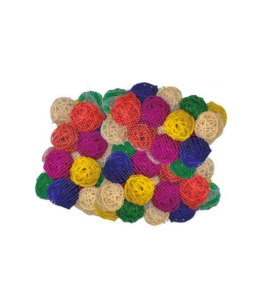 Vanpet Bird Toy 6.4cm (100pcs) – Small Chew Balls Natural Set
