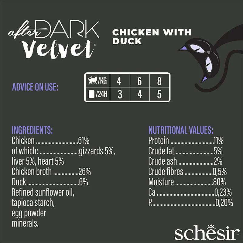 Schesir Velvet Mousse Chicken & Duck Wet Cat food 80G
