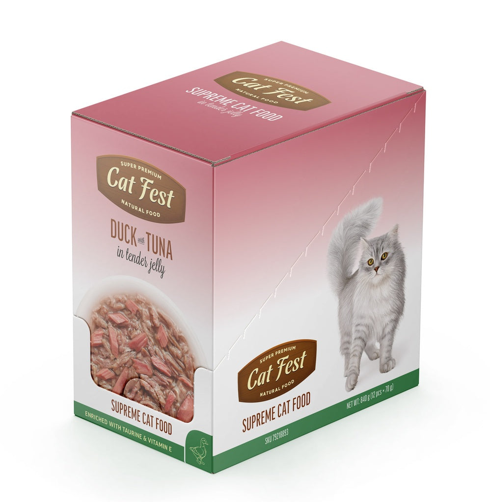 Cat Fest Duck & Tuna in Jelly – 70g Protein-Rich Cat Food