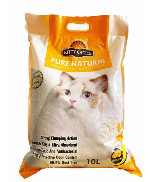 Kitty Choice Bentonite Cat Litter Lemon Scent – 10L (10Kg)