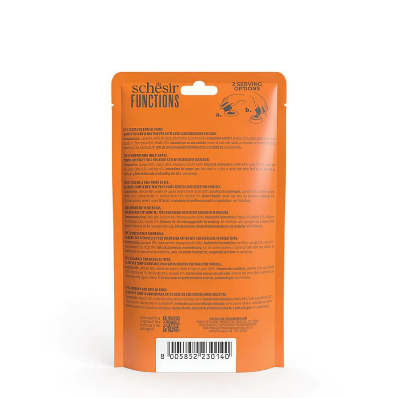 Schesir Cat Digestive Topper Pumpkin & Wheat Grass 40G