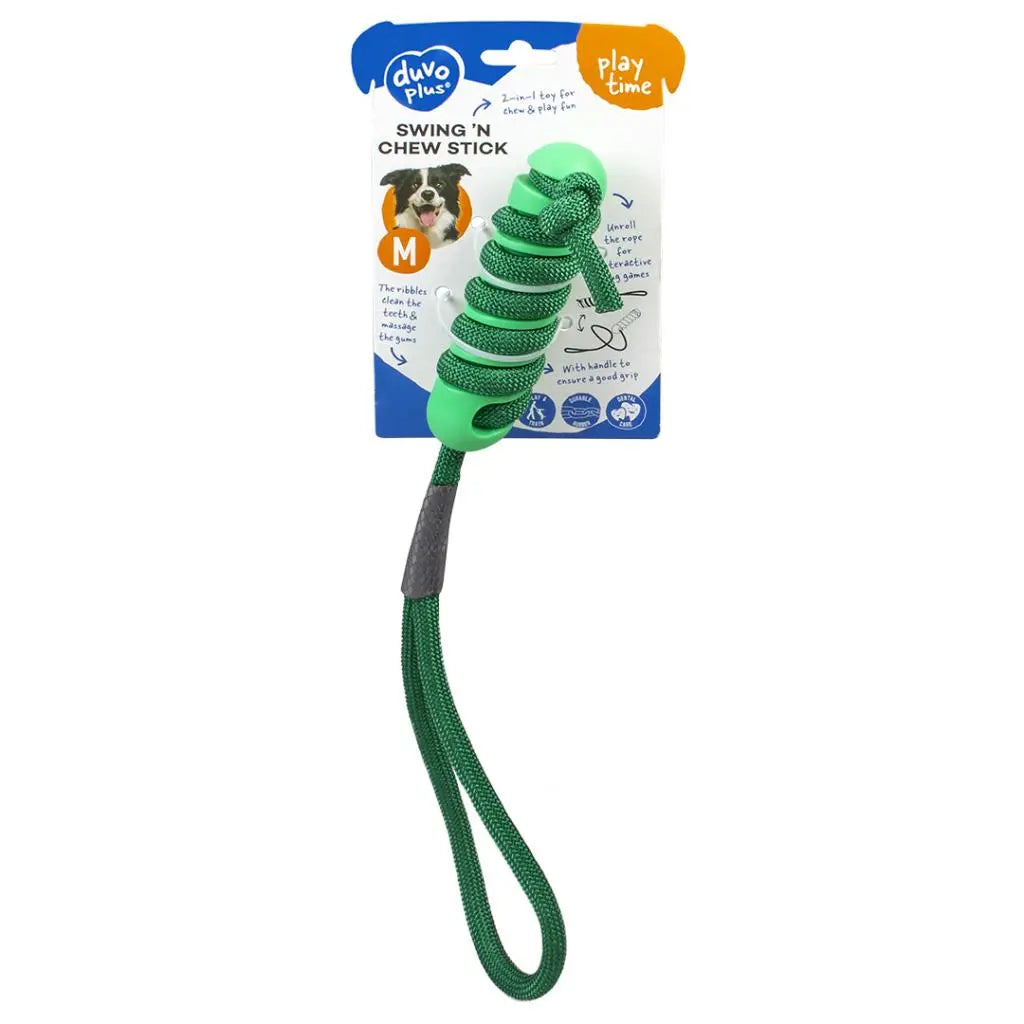 Duvo+ Swing  Chew Stick Green - Medium (14.5 x 3.8 x 3.8cm)