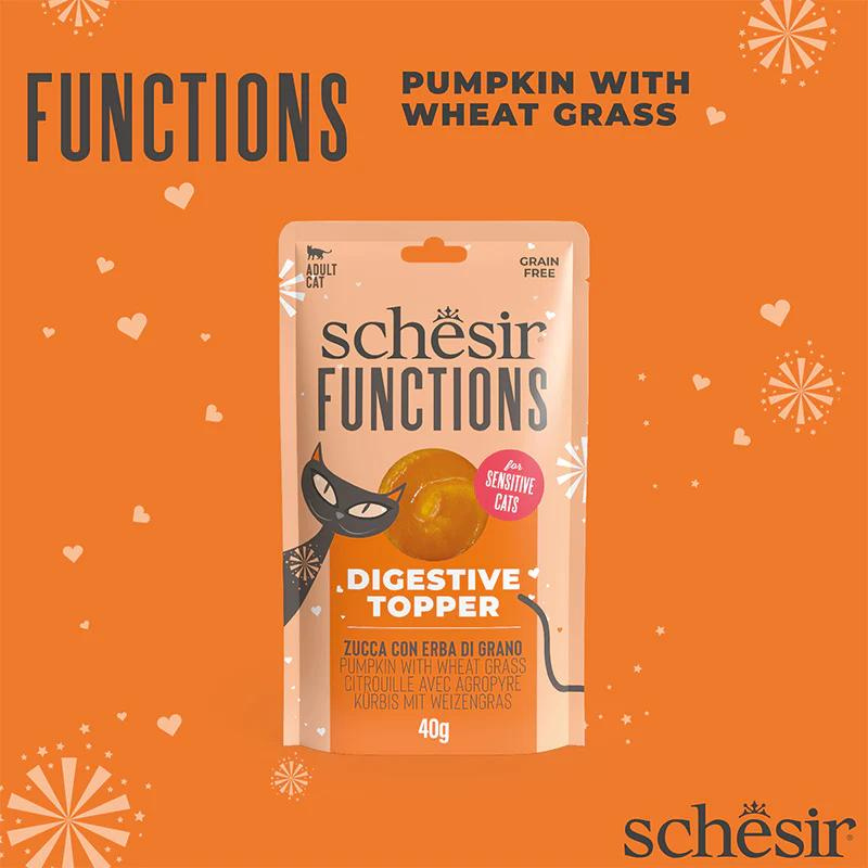 Schesir Cat Digestive Topper Pumpkin & Wheat Grass 40G