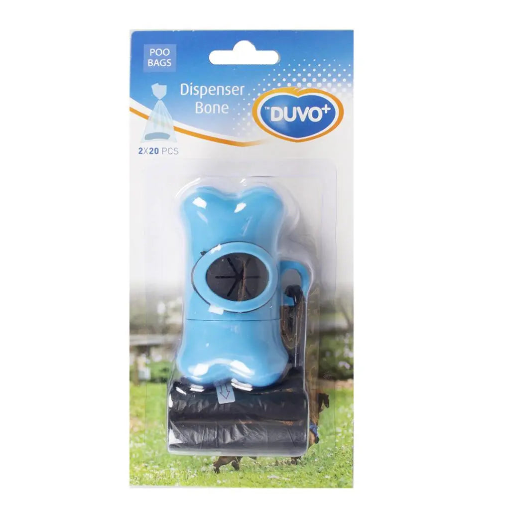 Duvo+ Poo Bag Dispenser Bone – Black, 2 x 20 Pcs Waste Bag Holder