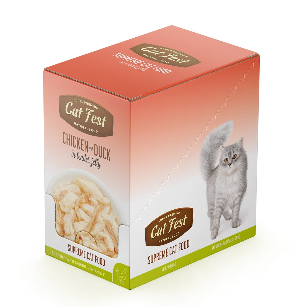 Cat Fest Chicken & Duck in Jelly – 70g Wet Cat Food for Adults