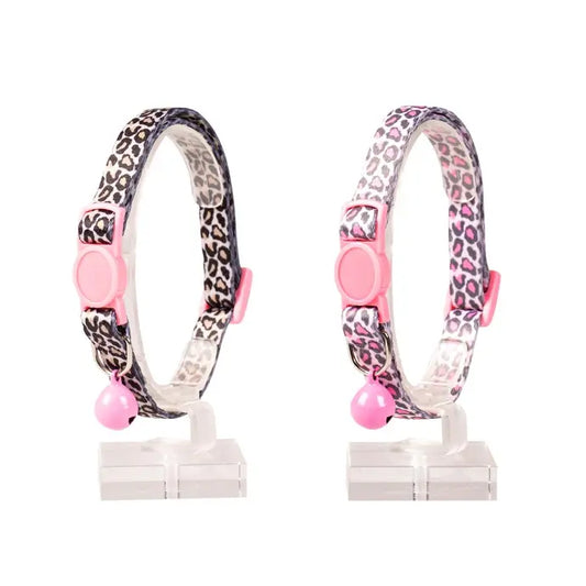 Duvo+ Cat Collar – Panther – Nylon – Black/Pink – 20–30 cm x 10 mm