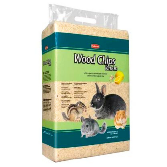 Padovan Wood Chips Lemon Scent – 56L/4kg Eco Bedding Pack