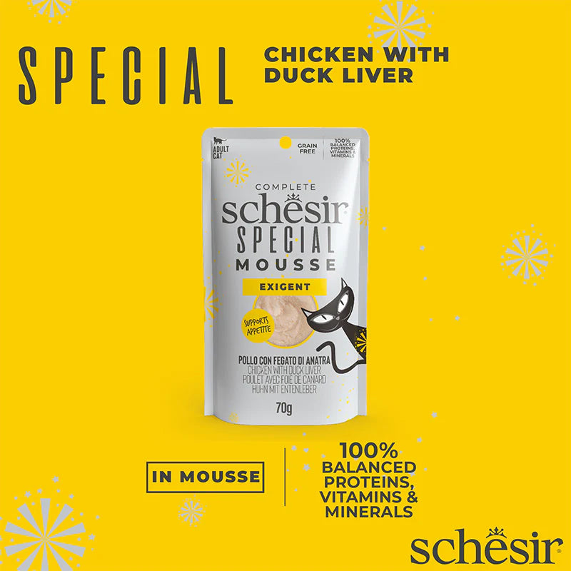 Schesir Cat Mousse Exigent Chicken & Duck Liver 70G