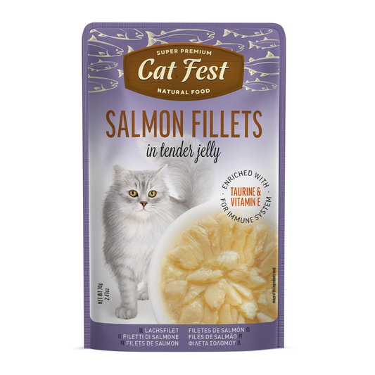 Cat Fest Salmon Fillets in Jelly – 70g Tender Wet Cat Food