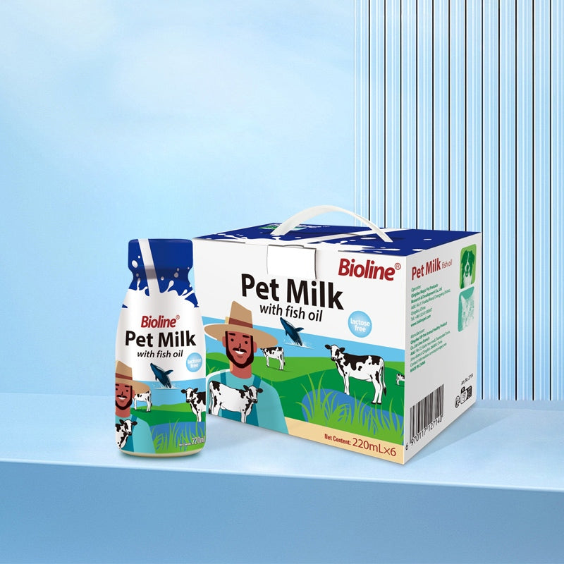 Bioline Pet Milk with Fish Oil 220ml  Nutritional Drink for Cats & Dogs