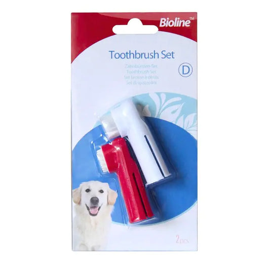 Bioline Finger Toothbrush Set Pet Oral Care Finger Brush Kit