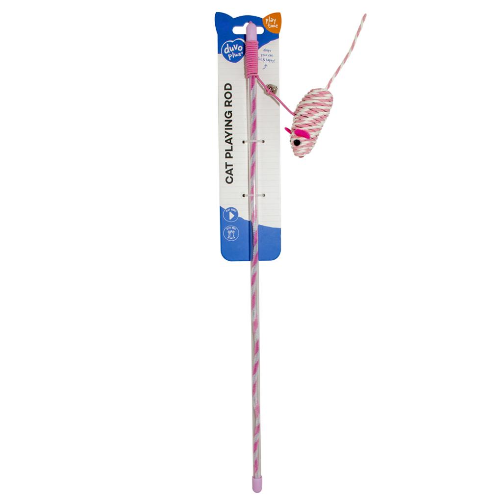 Duvo+ Catchy Cat Teaser Rod – Paper Mouse Pink, 47x15x4cm