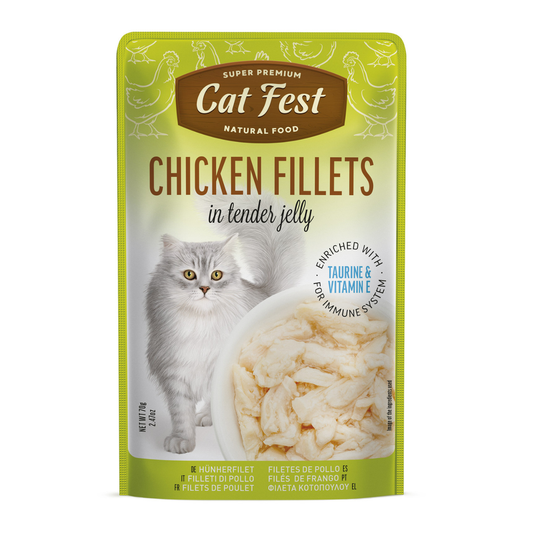 Cat Fest Chicken Fillets in Jelly – 70g Wet Cat Food Treat