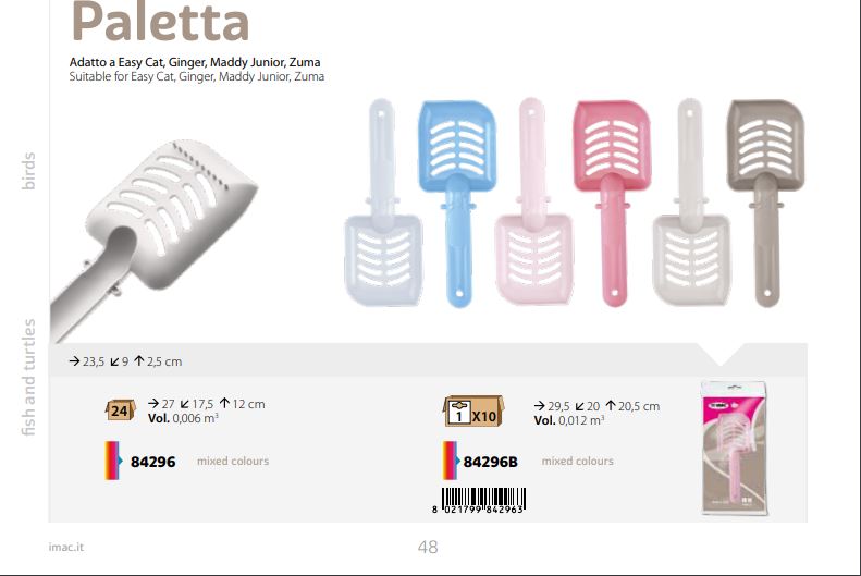 Imac Paletta Cat Litter Scoop – 9×23 cm – Assorted Colors