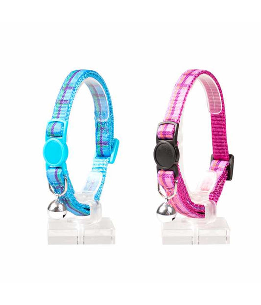 Duvo+ Tartan Nylon Cat Collar 20–30cm x 10mm – Mixed Colors