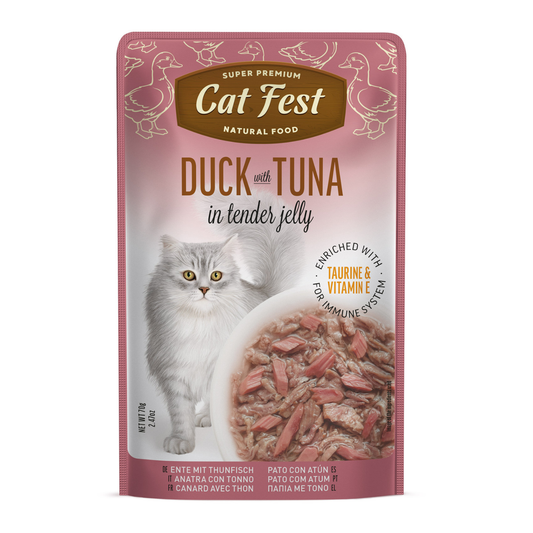 Cat Fest Duck & Tuna in Jelly – 70g Protein-Rich Cat Food
