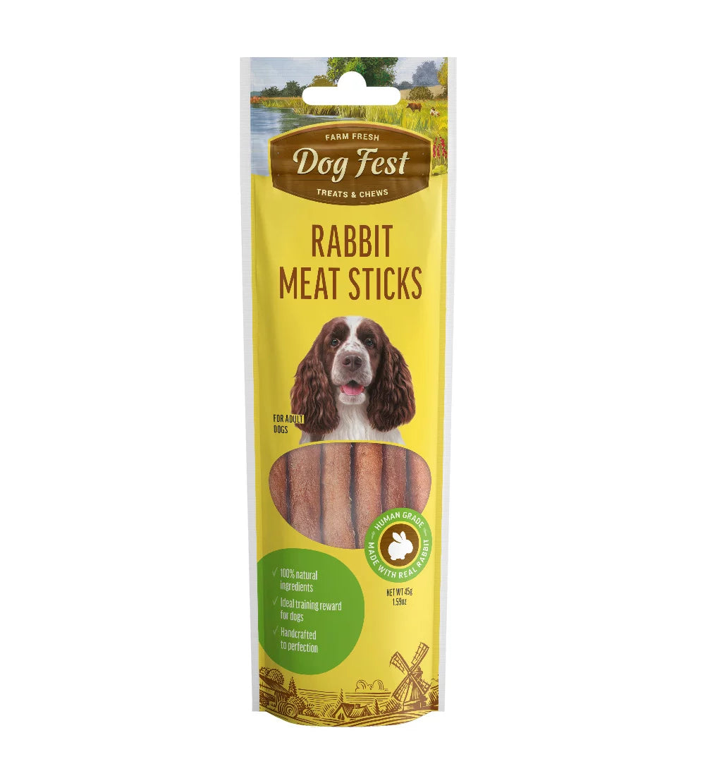 Dog Fest Rabbit Meat Sticks for Adult Dogs – 45g (1.59oz)