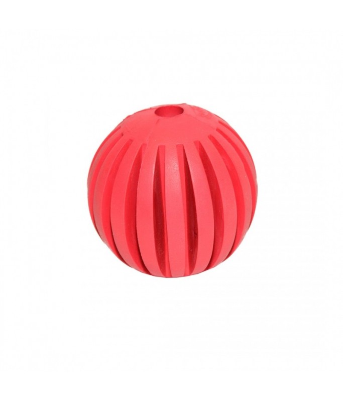 Duvo+ Rubber Tanzanian Ball Dog Toy – Red/Green, 7.5cm Diameter