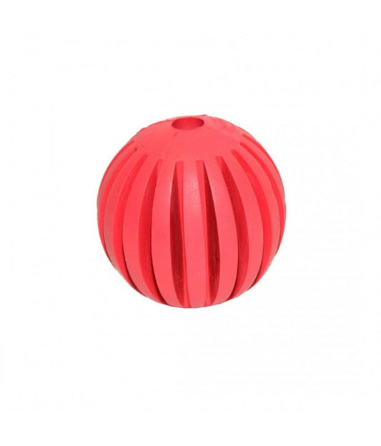 Duvo+ Rubber Tanzanian Ball Dog Toy – Red/Green, 7.5cm Diameter