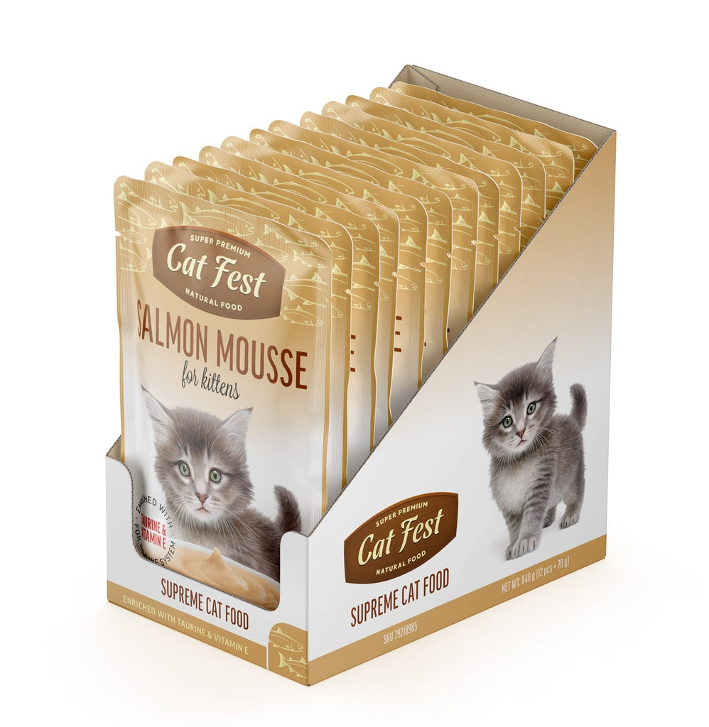Cat Fest Salmon Mousse for Kittens – 70g Soft Wet Cat Food