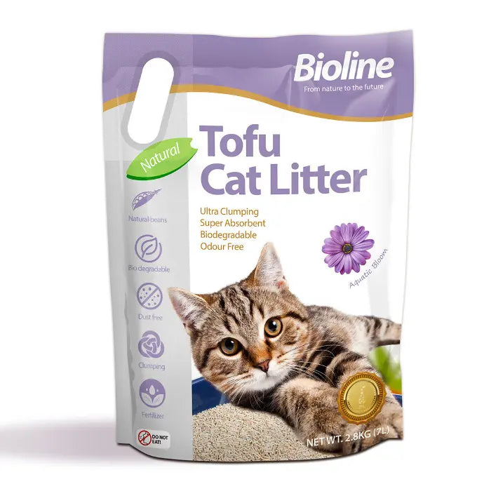 Bioline Tofu Cat Litter 7L  Aquatic Bloom Fragrance, Low Dust