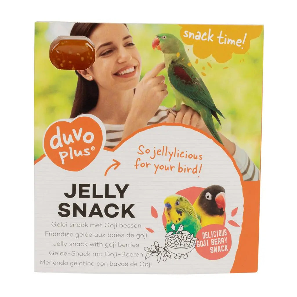 Duvo+ Bird Jelly Snack – Goji Berry Flavor, 12 x 5g Treat Cups