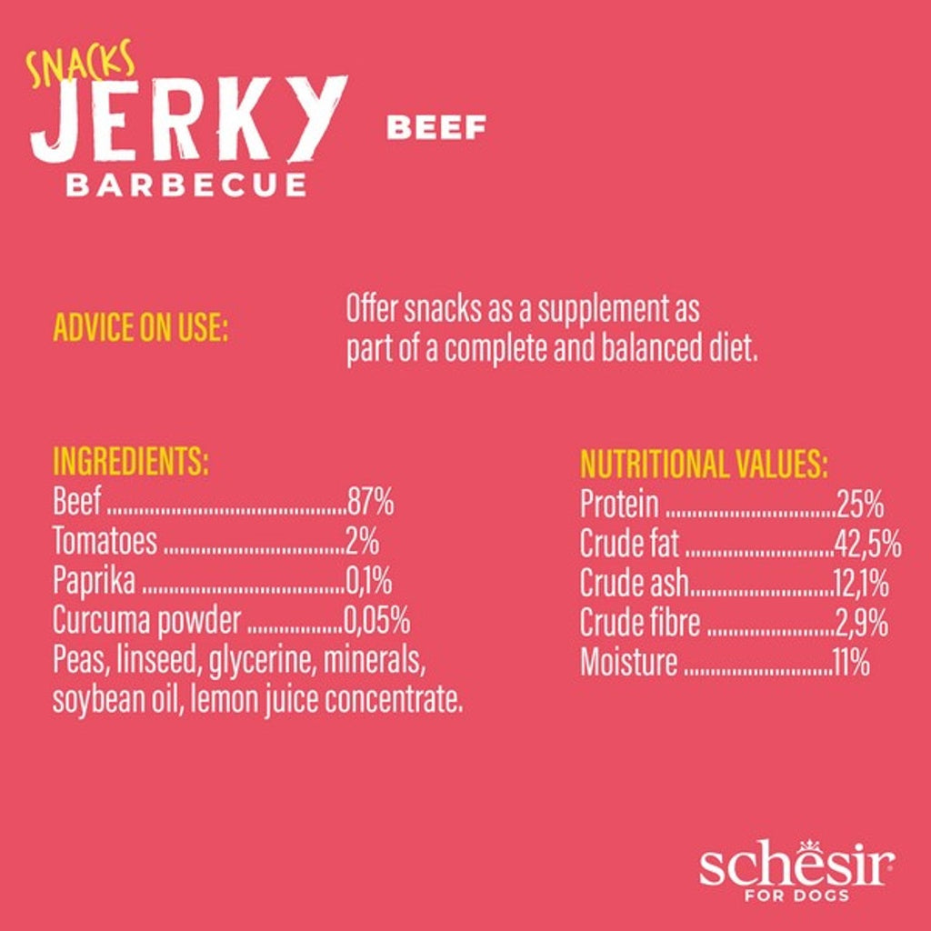 Schesir Dog Jerky Grain-Free BBQ Beef 145G