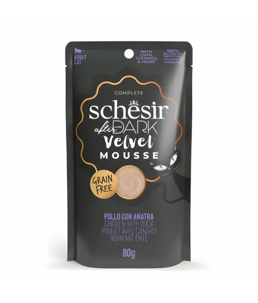 Schesir Velvet Mousse Chicken & Duck Wet Cat food 80G